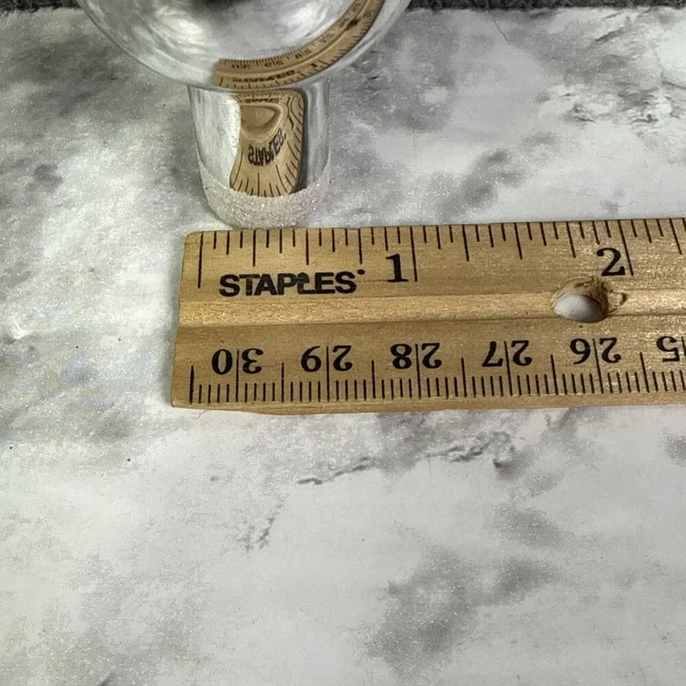 Vintage Blown Glass Tree Topper Mini 5.5" Silver Glitter Old World Christmas - Picture 3 of 8